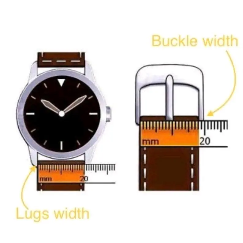 strap jam tangan kulit original/ strap jam tangan kulit variasi 049 Tali Coklat Hitam 4