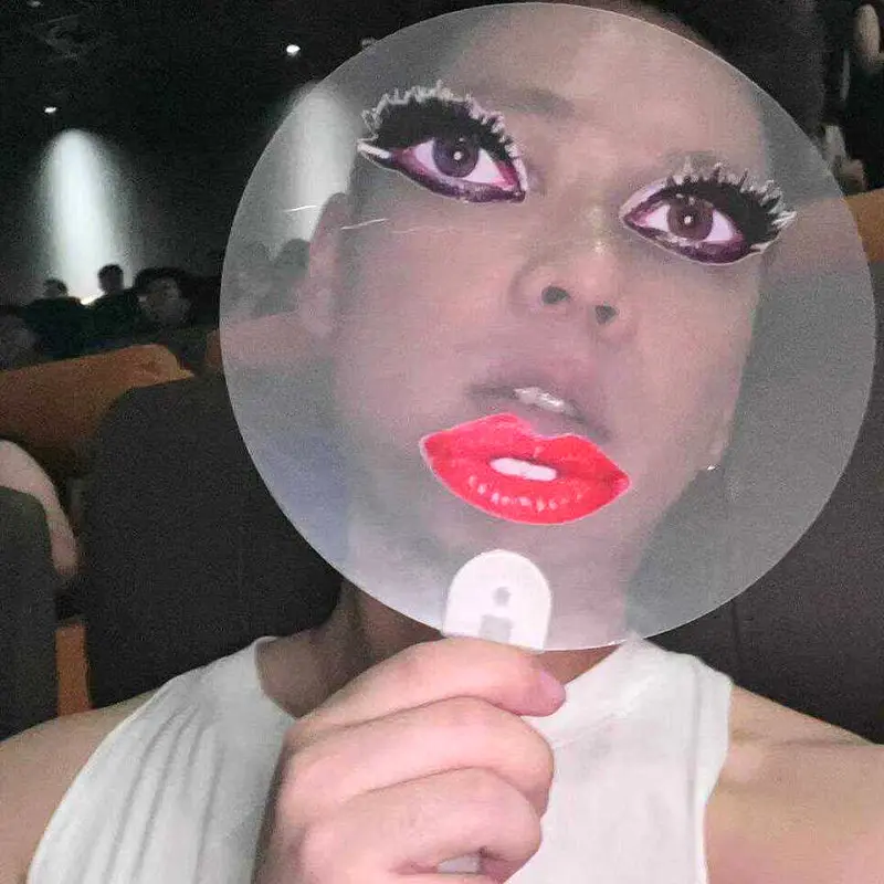 Quạt Trang Điểm, Lady * Gaga, Quạt Cầm Tay In Hình Thích Hợp Làm Đạo Cụ Chụp Ảnh