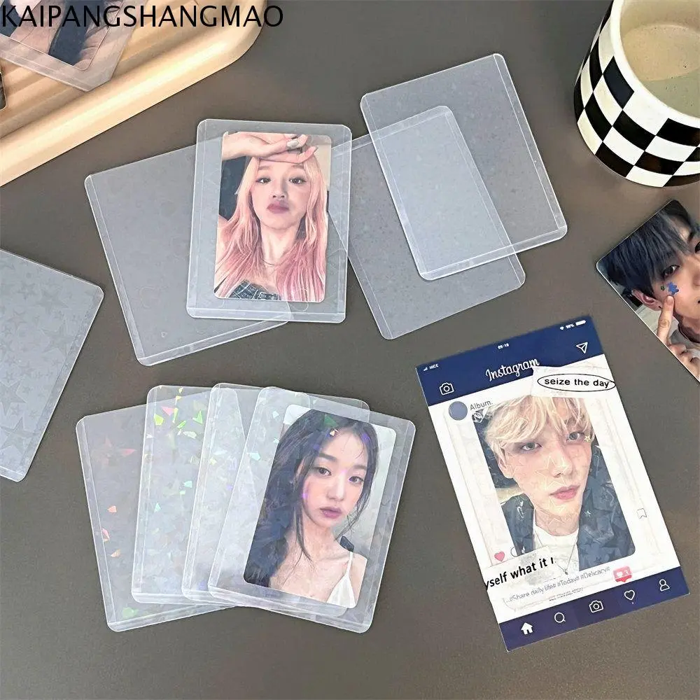 KAIPANGSHANGMAO Photocard Protector Laser Flash Photocard Holder PVC Star Card Holder Korean Style Portable Photocard Cover Idol Card