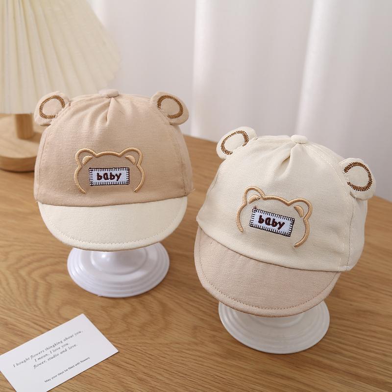 Baby hat spring and autumn peaked cap thin cute super cute cartoon baby visor male and female treasure flip brim hat 2