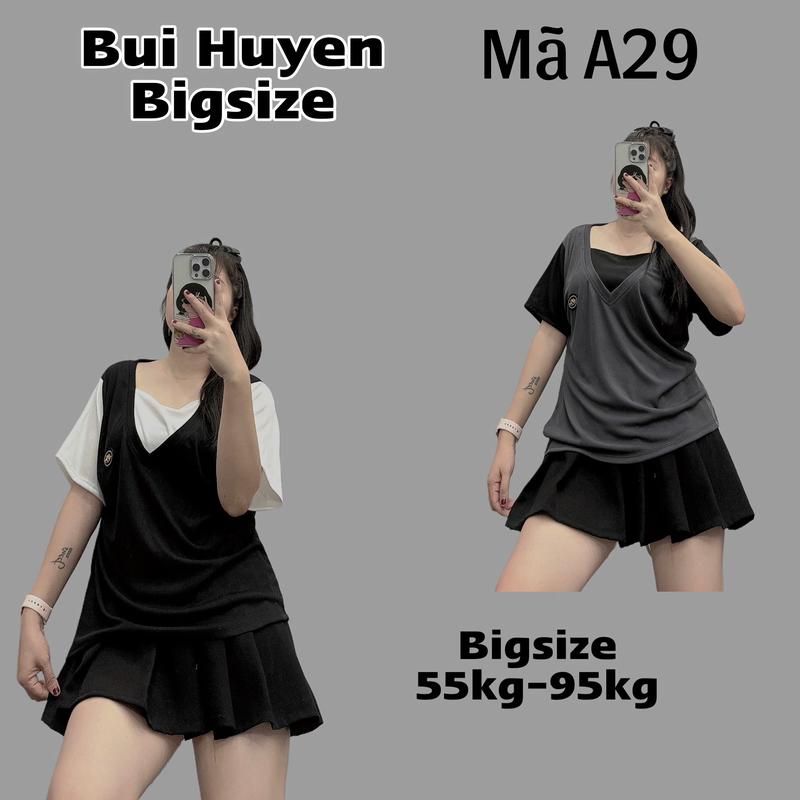 A29-Áo Phông Baby Tee Phối Màu Gắn Tag BIGSIZE 55-95KG