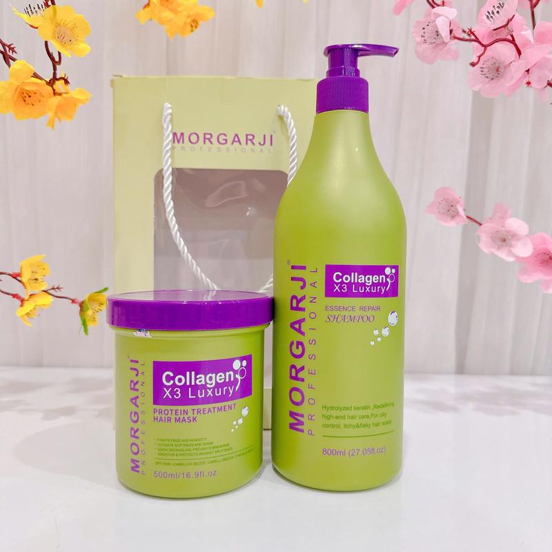 MORGARJI - DẦU GỘI + HŨ KEM Ủ TÓC DỪA MORGAJI COLLAGEN - DƯỠNG ẨM VÀ MỀM MƯỢT TÓC- BẢO NGỌC AEROBIC Collagen Nữ Chăm Sóc Tóc Dưỡng Tóc
