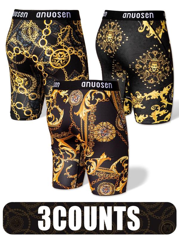 Men's All Over Print Boxer Brief, Street Fashion Comfy Breathable Underwear for Daily Wear, Men's Underwear Undergarments for All Seasons 3
