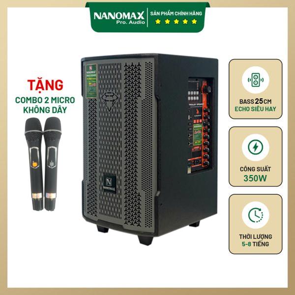 Loa Kéo Nanomax A-10 Bass 25cm 350W Tặng 2 Micro UHF Loa Karaoke Bluetooth Củ Loa Nghe Nhạc