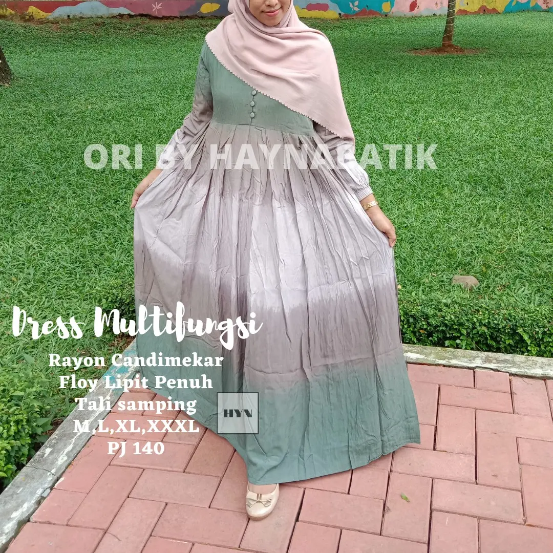 GAMIS GRADASI TERBARU GAMIS GRADASI TWILL CANDIMEKAR ORI BY HAYNABATIK Polos Dress Kancing Cantik Cantik Dress Cantik Dress