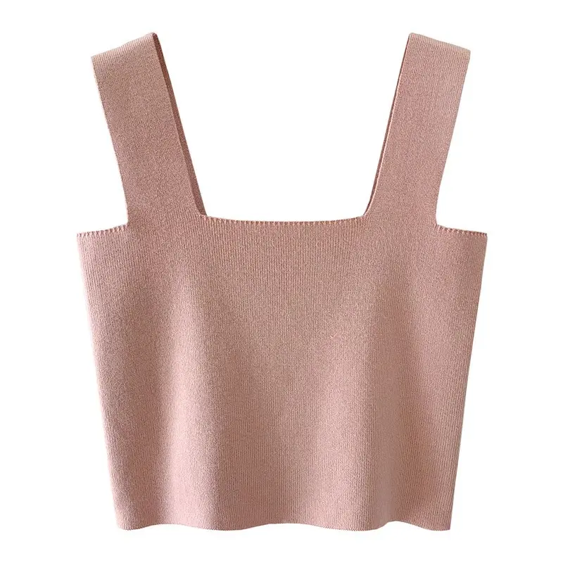 Áo Ba Lỗ Nhỏ Dệt Kim, Cổ Vuông, Áo Vest, Dành Cho Nữ, Lớp Cơ Sở Bên Trong, Có Thể Mặc Ngoài Trời, Lưng Đẹp, Không Tay, Áo Ống Ngắn Top Women Denim Trắng