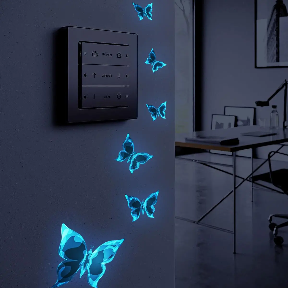 Luminous Butterfly Sticker, 1 Set Glow in the Dark Decorative Sticker, DIY Decoration for Home Party Festival