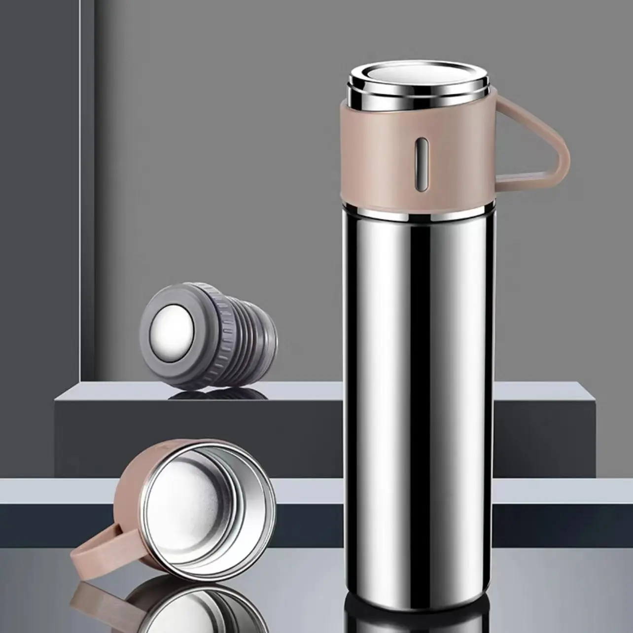 GLM- Stainless Steel Thermos Flask with Gift Bag, 500ml Modern Tumbler ...