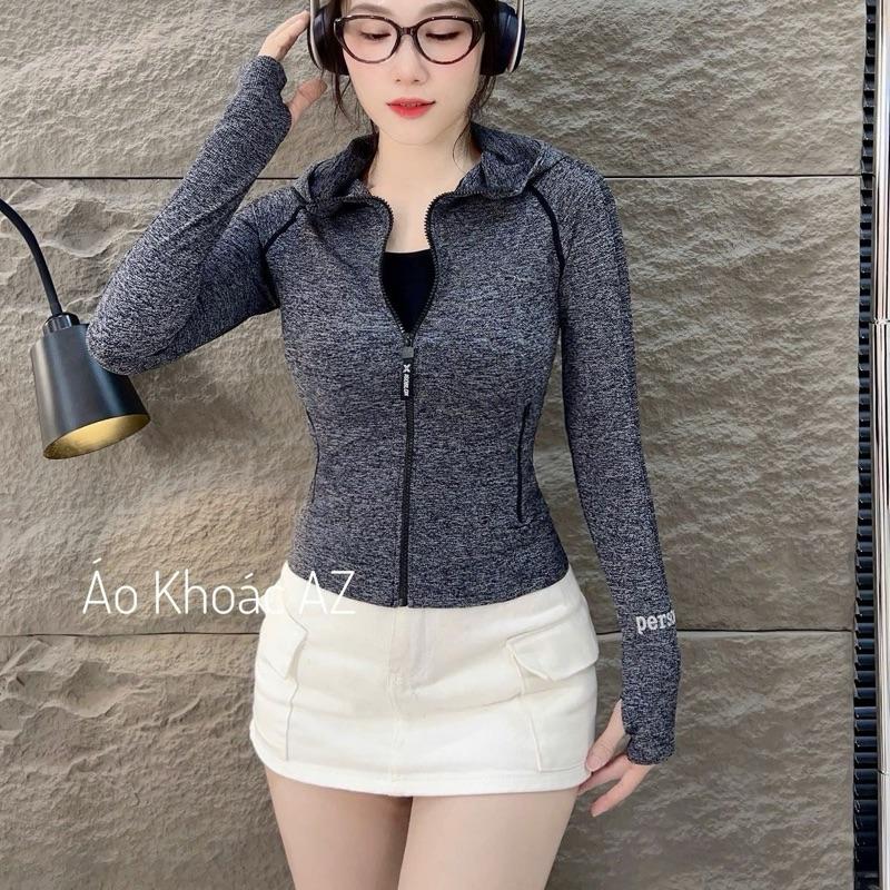 36-68kg Áo Khoác Thể Thao Nữ Form Lỡ Ôm Body Vải Thun Dệt Kim Quảng Châu Person . Áo Khoác Nữ Tập Gym Yoga Chạy Bộ Đồng Sport