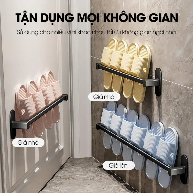 Giá để dép giá treo giày dép lên tường tiết kiệm không gian phòng tắm SQ-5266 Nhôm Anod không rỉ 5