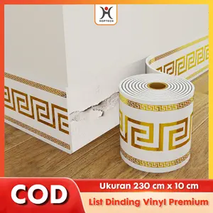 Hoptech - List Dinding Wallpaper PVC Premium 230cm x 10cm Wall Border Foam Stiker Tebal 0.23 cm