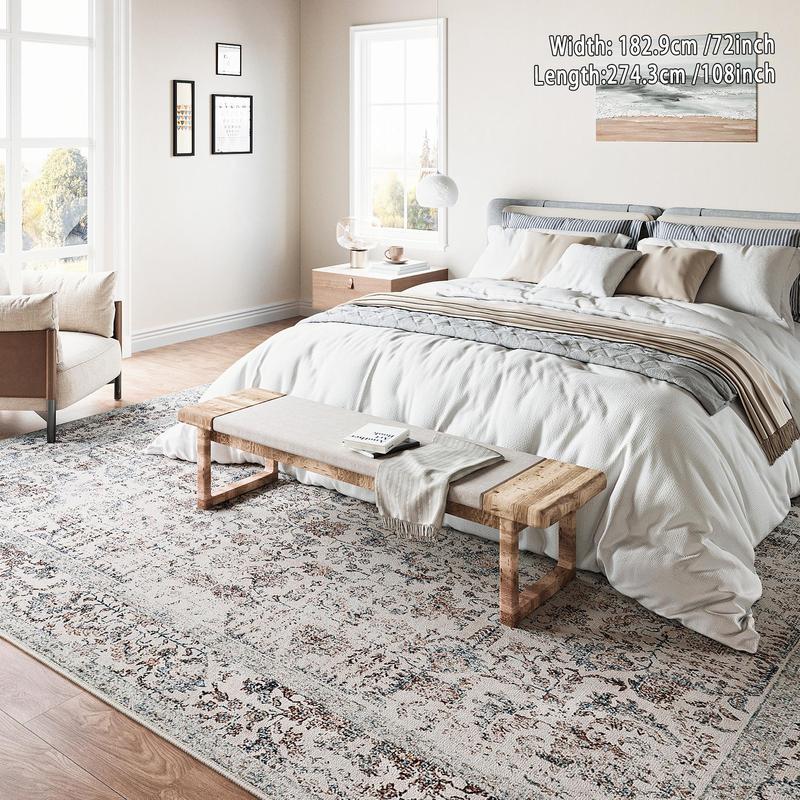 Geometric Pattern Room Decor Carpet, 1 Count Non-slip Soft Floor Mat, Lounge Rug Large Neutral, Machine Washable Decorative Rugs for Living Room Bedroom, Stocking Fillers Gift, Large Living Room Rugs, Kids Bedroom Rugs 8