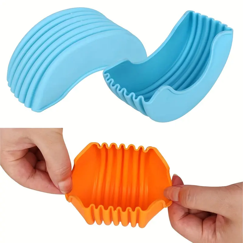 Silicone Burger Clip (4 Counts/set), Portable Non-contact Burger Holder, Retractable Burger Tray, Kitchen Baking Tool 4