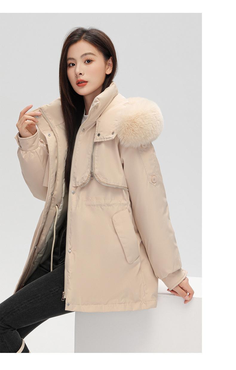 Product Introduction of Fashion Big Fur Collar down Cotton-Padded Jacket Women's Short 2023 New Winter Clothes Small Workwear Thickened Parka Cotton-Padded Jacket 21