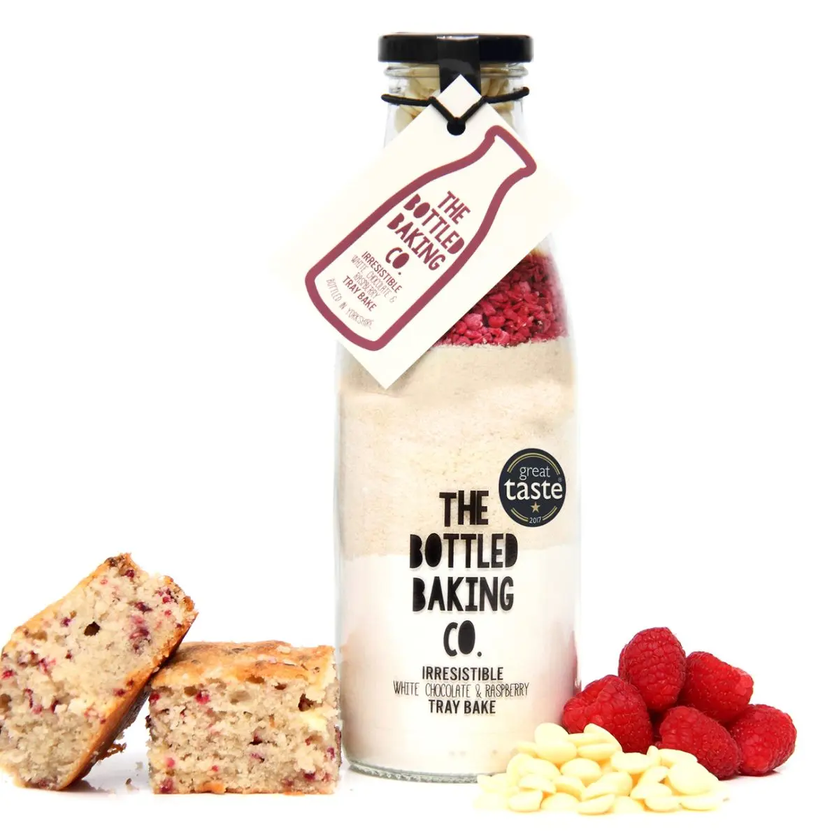 White Chocolate & Raspberry Tray Bake Baking Mix in a Bottle - 750ml Cake Mix