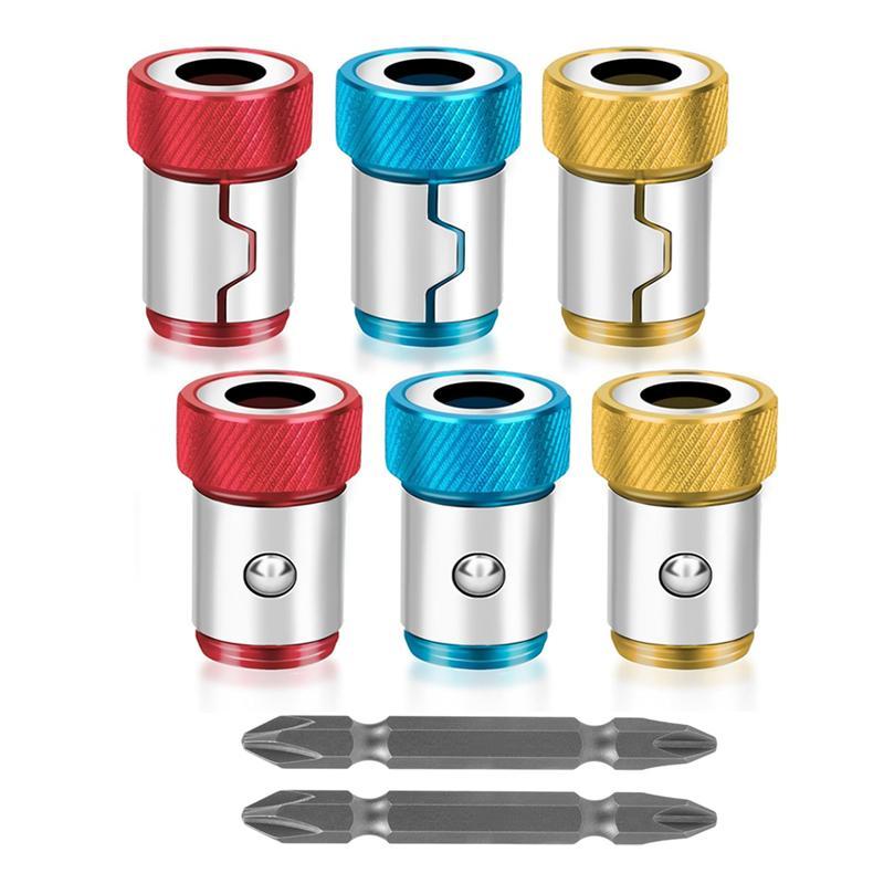Screwdriver Head Magnetic Ring with Screwdriver Bits, Universal Magnetizer for Drill, Removable Magnetizer Ring, Magnetic Driver Hex Electric Screwdriver Bit 0