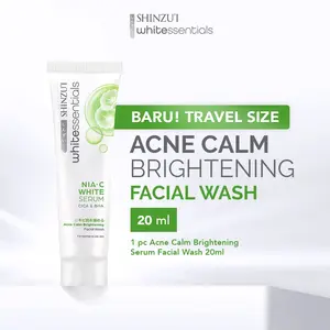 Shinzui WHITEssentials Acne Calm Brightening Facial Wash CICA 20ml dan 80ml | Sabun Cuci Muka Mencerahkan dengan Niacinamide for Oily skin