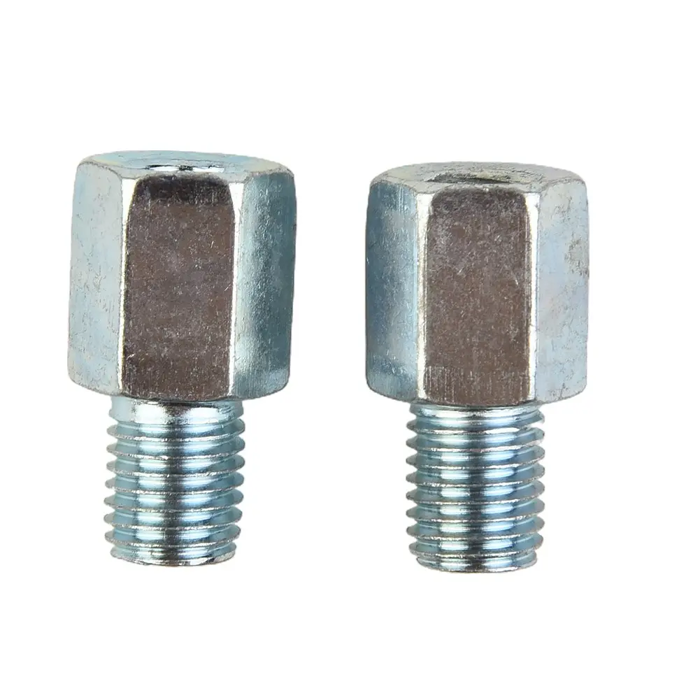 2pcs Motorcycle or Scooter Mirror Adapters - 8mm to 10mm clockwise threaded