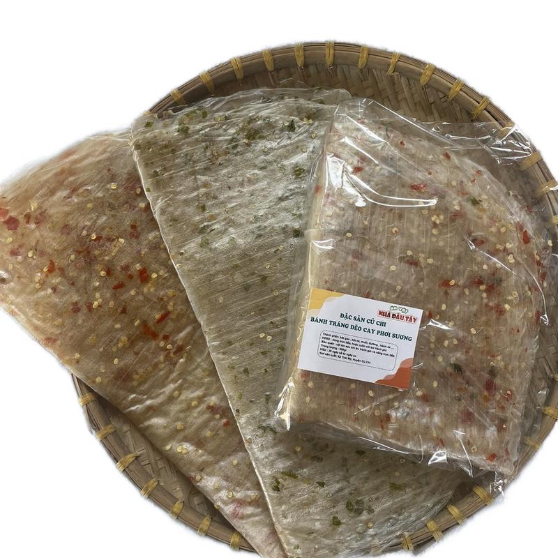 Combo ba vị bánh tráng phơi suơng cay nhiều ( hành lá, tỏi ớt,ớt xiêm xanh) 750gr Ăn Vặt Snack bánhtráng đỏ