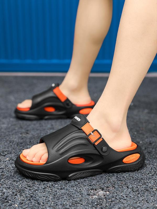 Men's Colorblock Patchwork Design Slides, Casual Comfortable Non-slip Slippers for Summer, Soft Comfy Home Slippers for Indoor Outdoor Wear, Walking Shoes 3