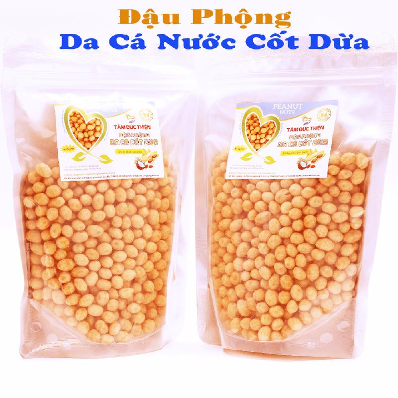  Combo 1KG Đậu Phộng Da Cá Nước Cốt Dừa Tâm Đức Thiện 2 Túi Zip Hoặc Hộp x 500GR đồ ăn vặt Snack Nuts Food 