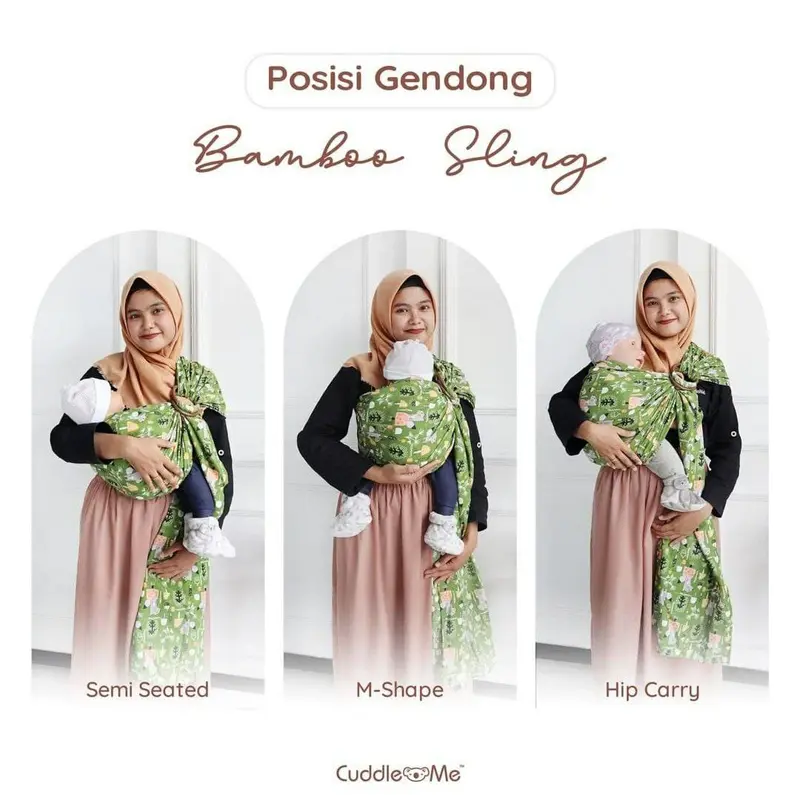 Gendongan Bayi Ringsling CuddleMe Bamboo Sling for Newborn Toodler Bunda Gendong 2