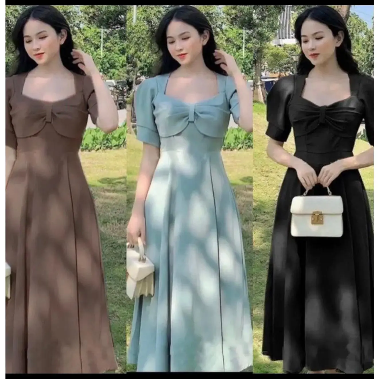 (Chubby) Đầm Cotton Lạnh Bigsize Nơ Nữ Dress