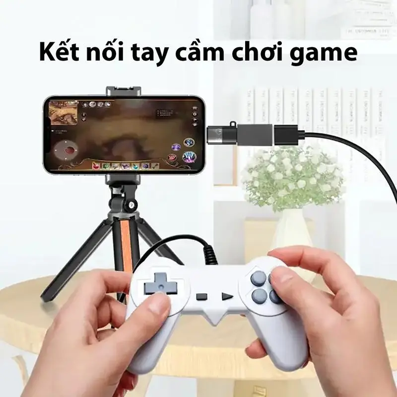 Đầu chuyển đổi Type C sang lightning và micro usb dùng cho mic không dây Usb OTG Phone Phụ Kiện micrô không dây có 3