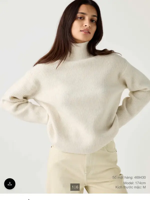 Áo len souffle cổ cao Uni Japan chất liệu mỏng nhẹ không gây ngứa Women Top 1