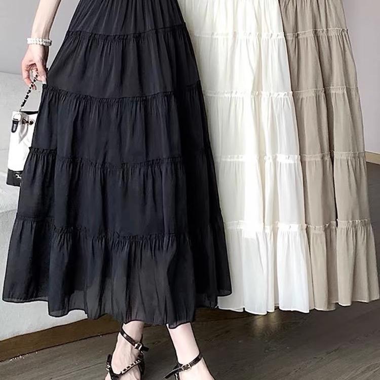 Chân váy tơ lụa 5 tầng hàng QC  320