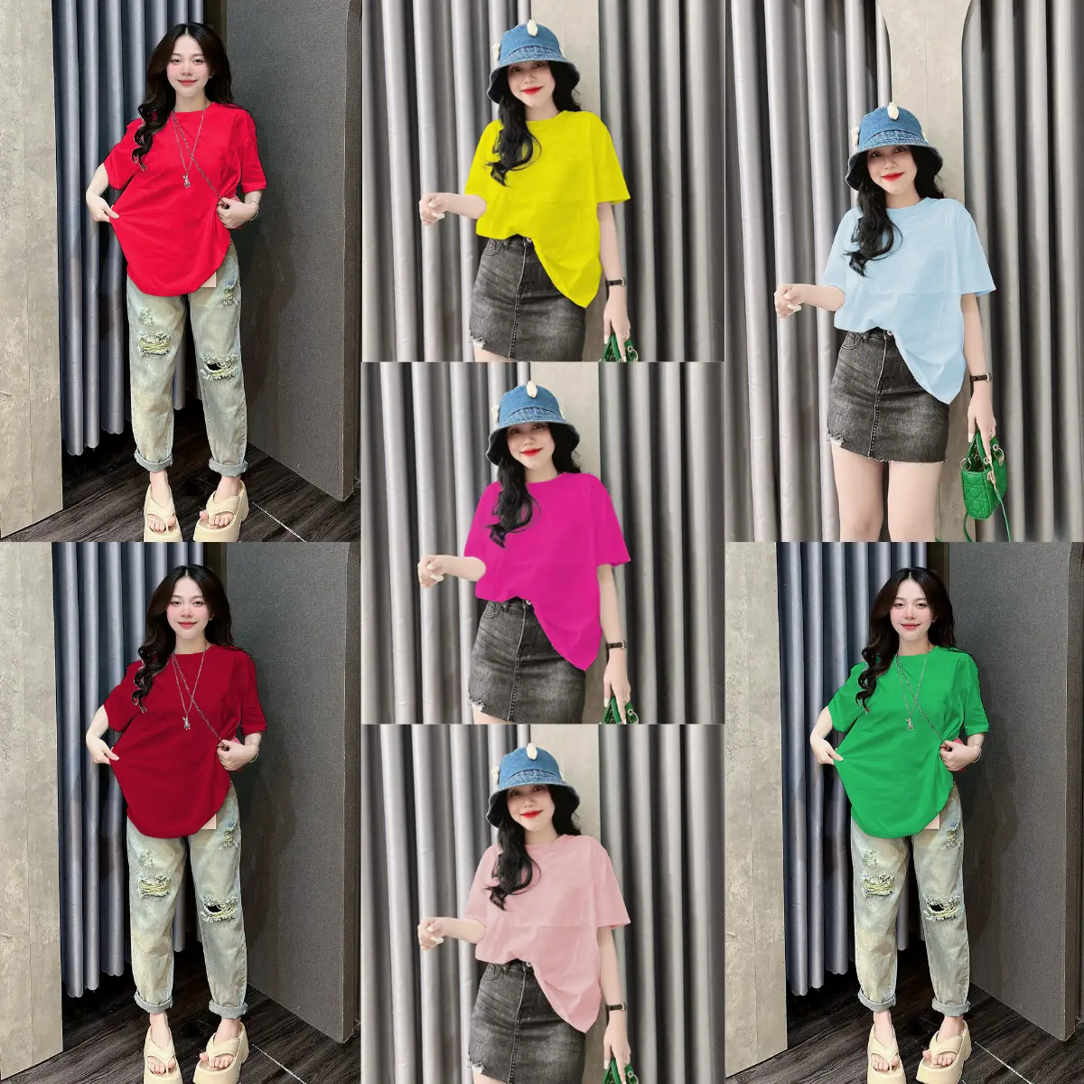 A033- Áo Thun Thái  Nữ Trơn Co Giãn Tôn Dáng, Mịn Mát, Thấm Hút Mồ Hôi,