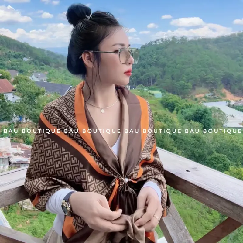 Khăn Choàng Satin Lụa Mỏng Nhẹ | Khăn Quàng Cổ Thời Trang Nữ | Khoác Váy, Áo Dài, Dạo Phố 8