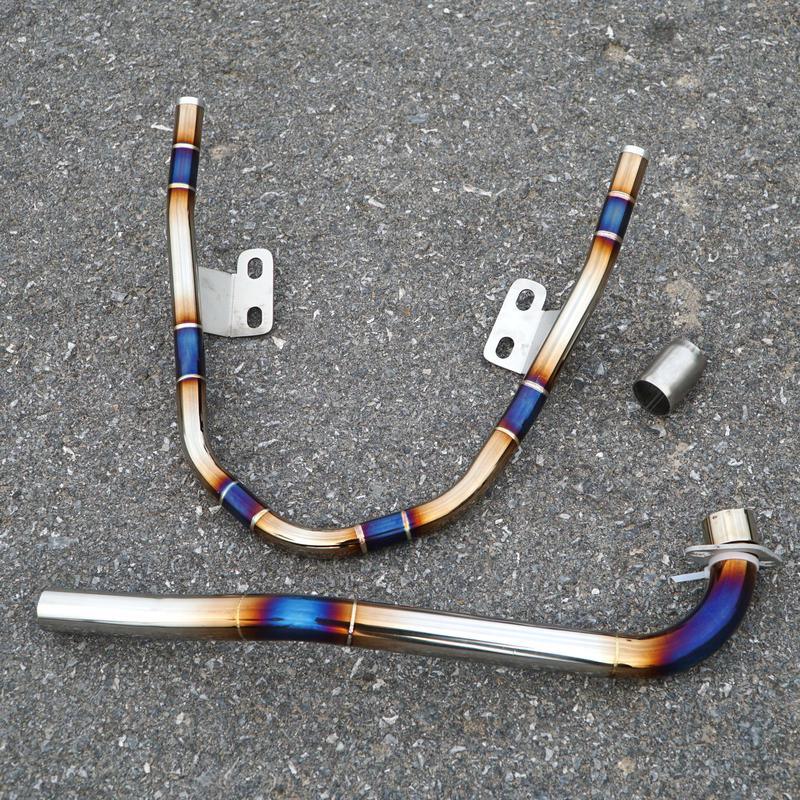 Combo tay xách + cổ pô Inox 304 khò màu Titan dành cho dòng xe Wave, Sirius