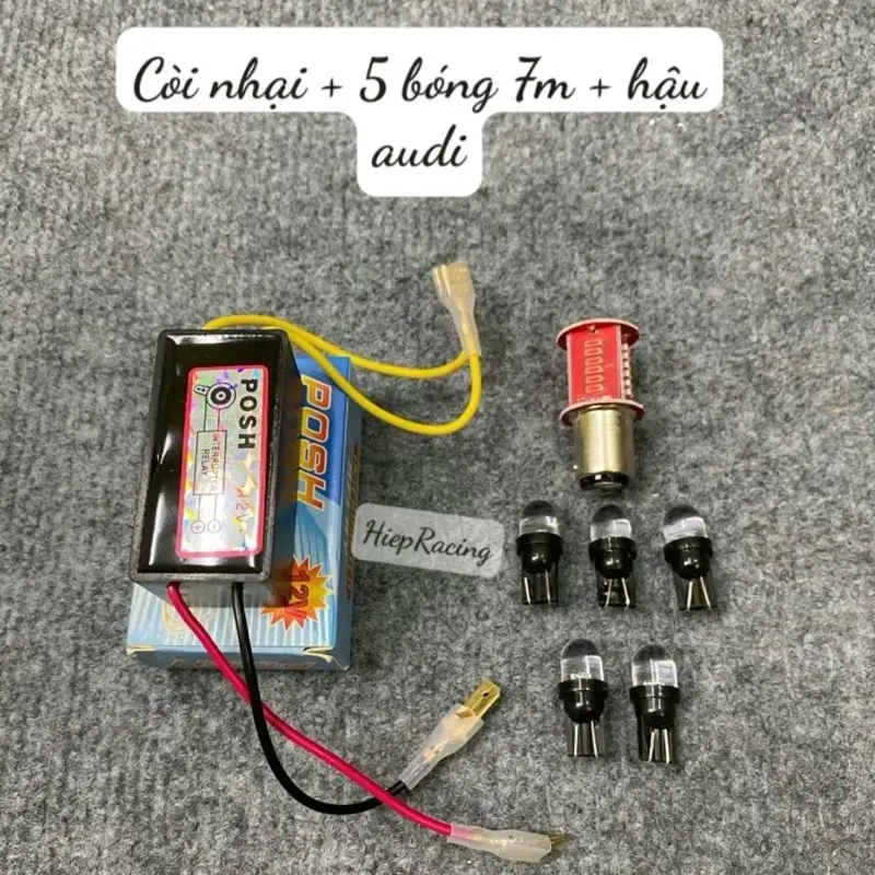 Combo nhại còi có rắc   hậu nháy audi   5 bóng 7 màu demi, xi nhan, báo số gắn mọi dòng xe 0