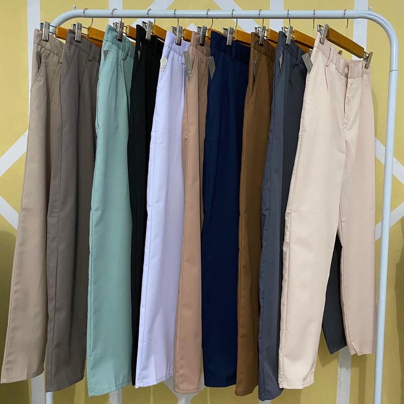 Celana Kerja Wanita Kantor Baggy Pants Panjang Slim Fit Korean Style/Baggy Pants Panjang American Drill Grade A 1