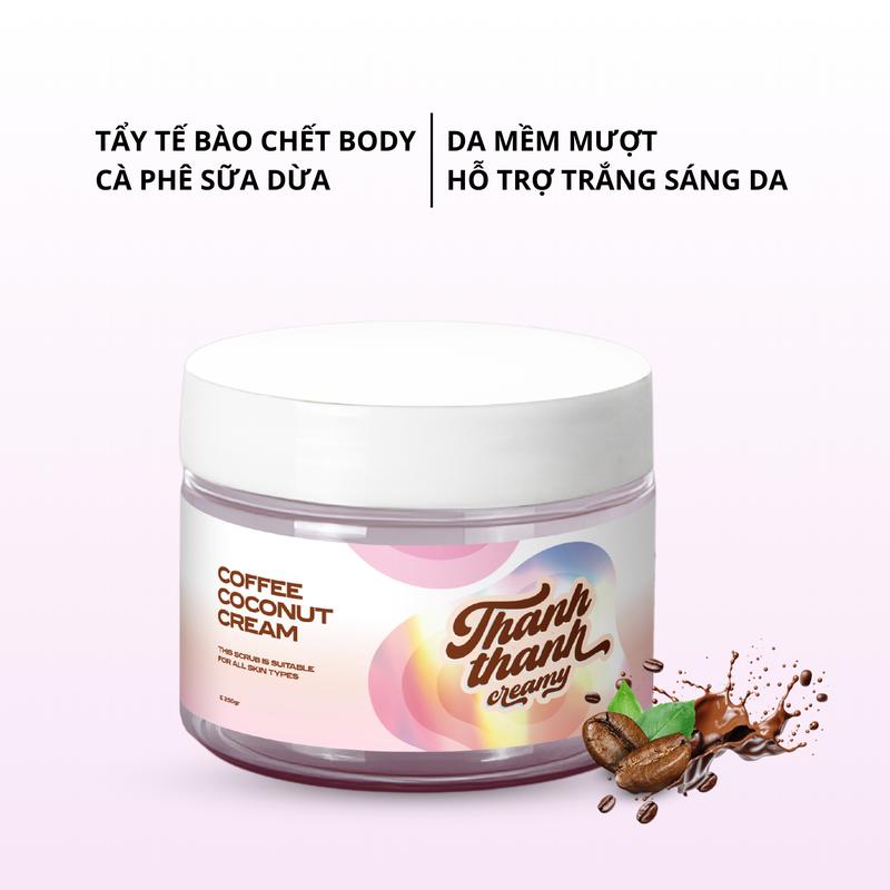 Tẩy Tế Bào chết body Cà Phê & Sữa Dừa Body Scrub cho làn da trắng sáng mềm mịn