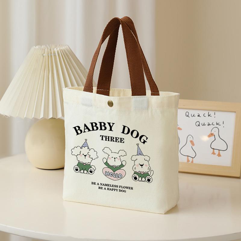 Product Introduction of Túi Xách Vải Bố In Họa Tiết Hoạt Hình, Túi Tote Ăn Trưa Nhân Viên Văn Phòng Mini, Túi Đựng Đồ 17