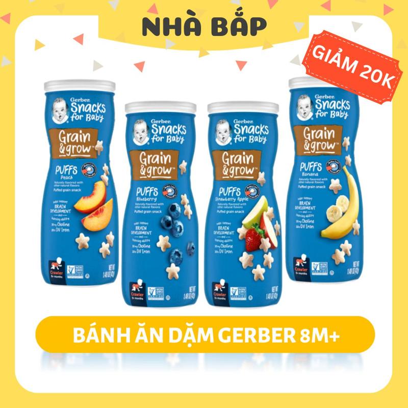 Bánh ăn dặm cho bé Gerber hình sao đủ các vị, thơm ngon cho bé từ 8 tháng 42gr/hộp - Nhà Bắp Store
