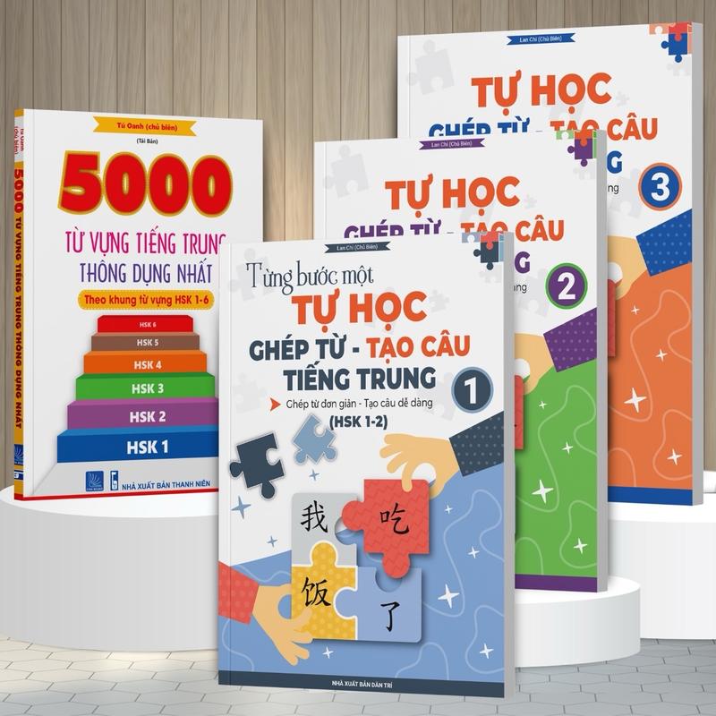 COMBO GIAO TIẾP TIẾNG TRUNG TIẾNG TRUNG ( BỘ SÁCH TỰ HỌC GHÉP TỪ-TẠO CÂU TIẾNG TRUNG VÀ SÁCH 5000 TỪ VỰNG TIÊNG TRUNG THÔNG DỤNG) có file luyện nghe