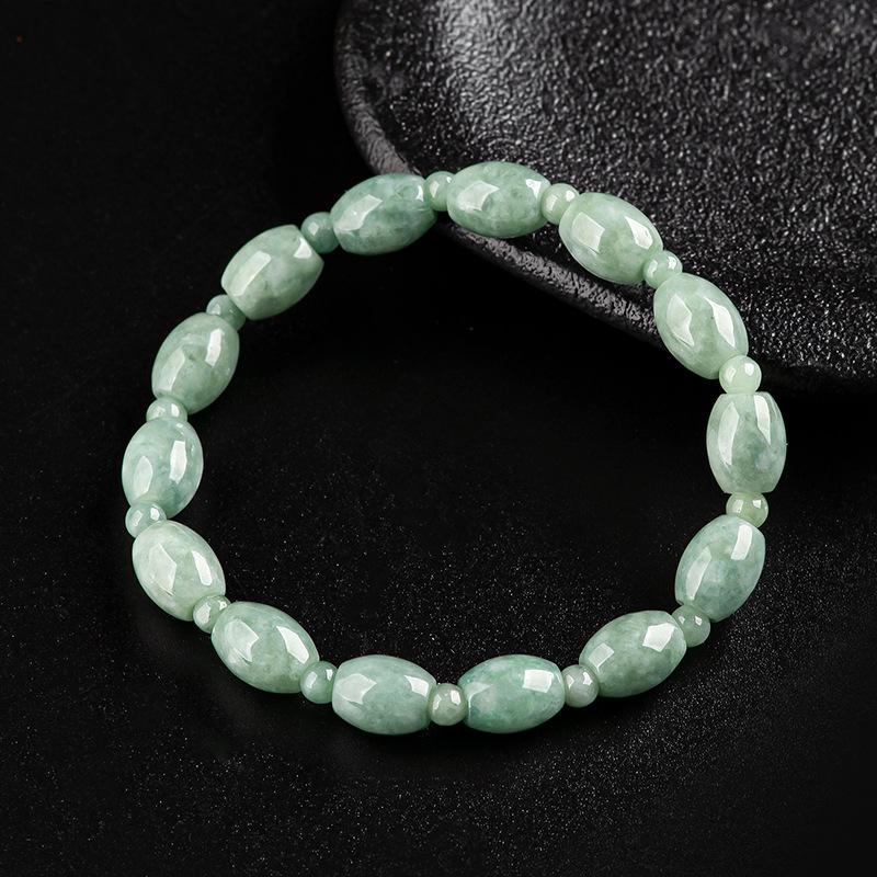 Genuine natural A goods jade road Lutong bracelet bean seed jade bucket bead string high-grade women's hand jewelry 1