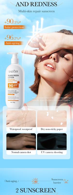 Product Introduction of Sunscreen Anti-Light Old Repair Refreshing UV Protection Sunscreen Lotion Spf90 15