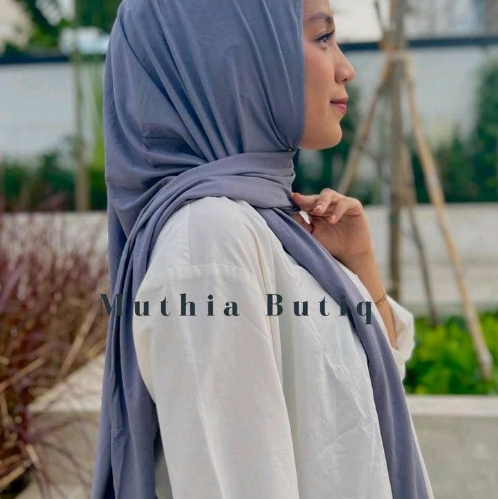 Pashmina Oval Bahan Kaos Rayon Super Premium , Jahit Tepi, Pashmina Turkey. 3