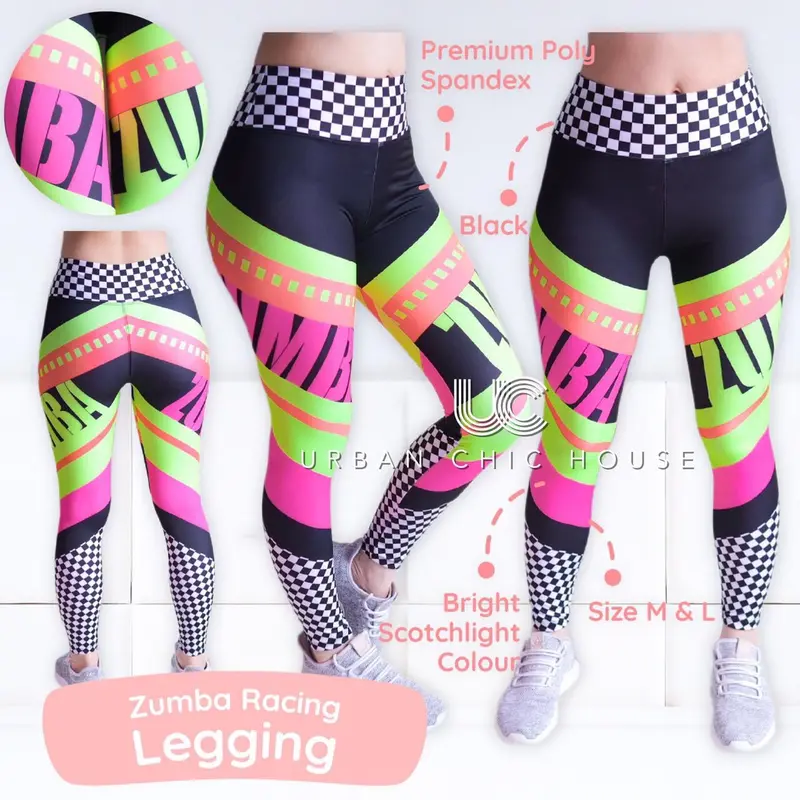 [ URBAN CHIC ] Zumba racing legging celana olahraga wanita 1