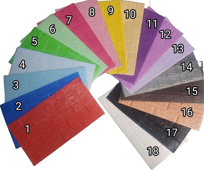 Combo 40 miếng xốp dán tường 3d vân gạch kích thước 50*50cm mặt sau có sẵn keo siêu dính 