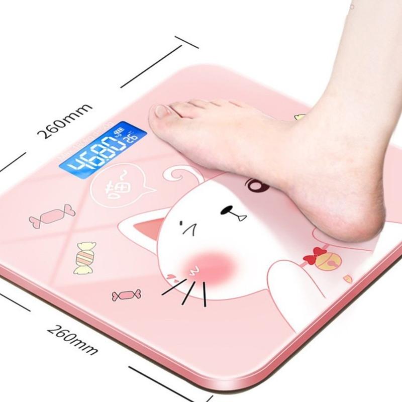 Cân Điện Tử Sức Khỏe Mèo Hồng Tiện Dụng, Cân Bếp Gia Đình Dùng Pin Aaa Bền Đẹp Dễ Dùng Max 180kg 8