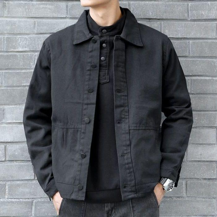 Product Introduction of Áo Khoác Denim, Shi, Thiết Kế Đơn Giản Và Rộng Rãi, Thích Hợp Cho Mùa Xuân Và Mùa Thu, Thương Hiệu Thời Trang Mới, Phong Cách Thường Ngày Cổ Polo, Áo Khoác Dụng Cụ Menswear Nam Jacket Có Túi 1