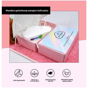 Kotak Hadiah Mandian Buih, Rekaan Bulan Awan Pelangi, Set Garam Mandian Patah, Bom Mandian Buih Garam Bintang Bola Bintang, Sesuai sebagai Hadiah Body Care bath  bombs