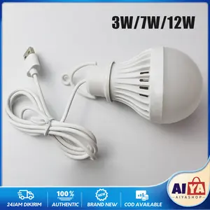 Lampu Bohlam LED Emergency Lamp 3 / 7 / 12 Watt Usb Kabel 1.2 Meter Bohlam Lampu LED / USB Bulb/ Lampu Tenda / Lampu Power Bank