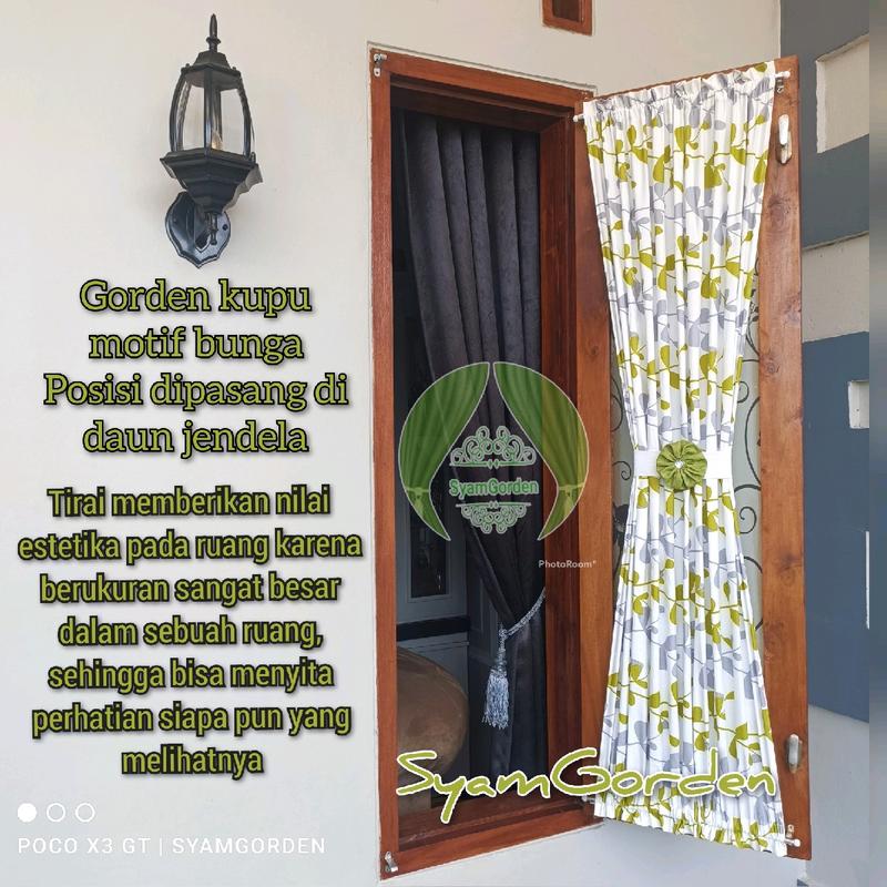 Gorden kupu kupu jendela Minimalis aestetic premium satu paket dengan stik Dekorasi 6
