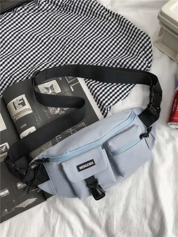 Women's Casual Plain Fanny Pack, Fashionable Multi-pocket Waist Bag for Daily Used, Casual Trendy Versatile High-quality Daily Commuting Bag 5